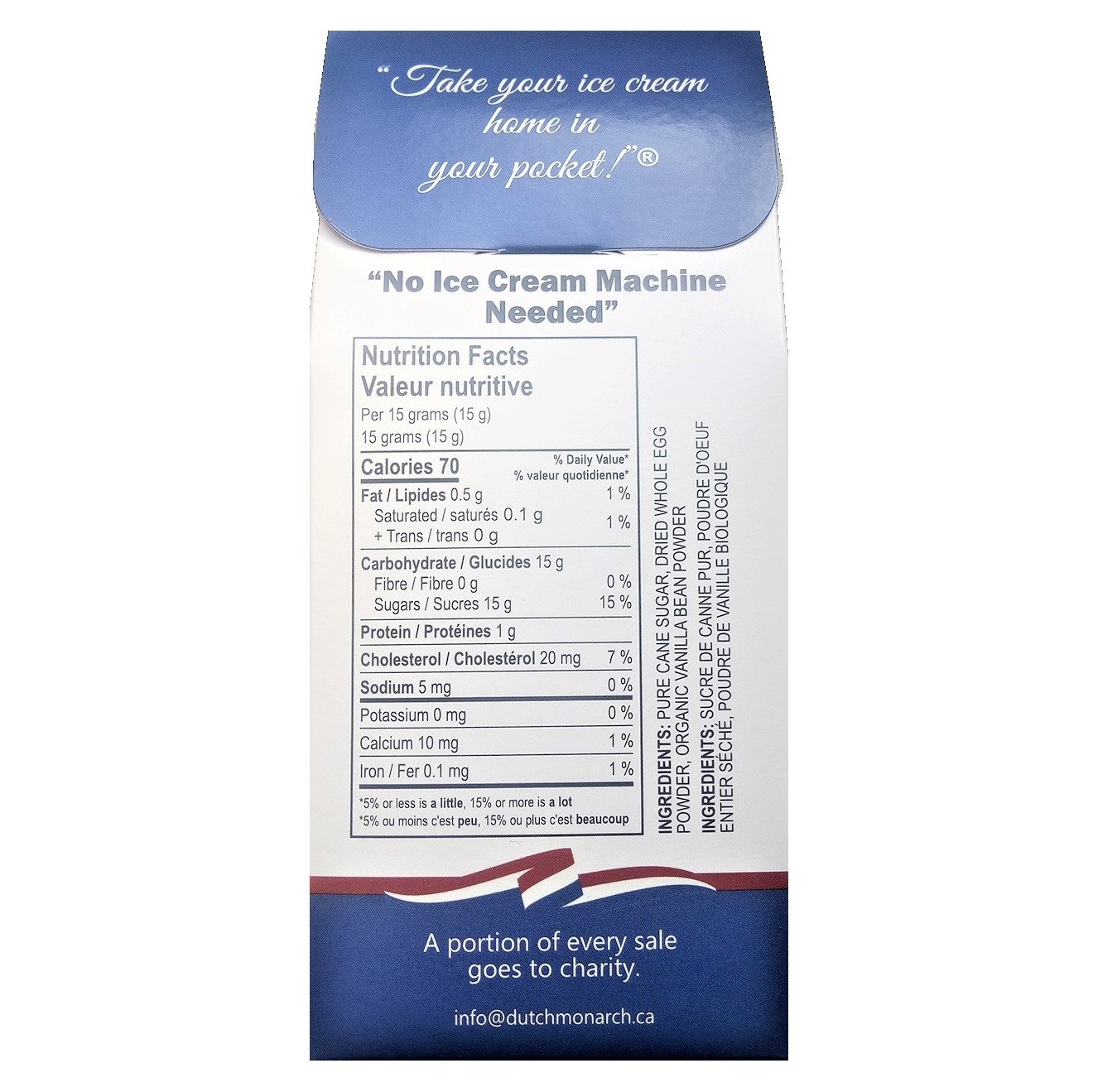 Dutch Monarch, Gourmet Ice Cream Mix Powerder. Sugar Free Option.